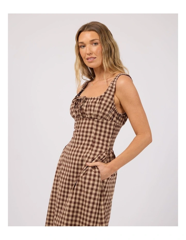 Wynn Maxi Dress in Brown Check image 4