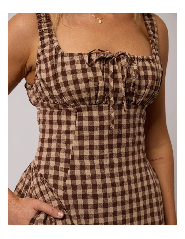 Wynn Maxi Dress in Brown Check image 5