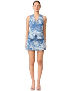 Anneliese Top in Blue/Ivory