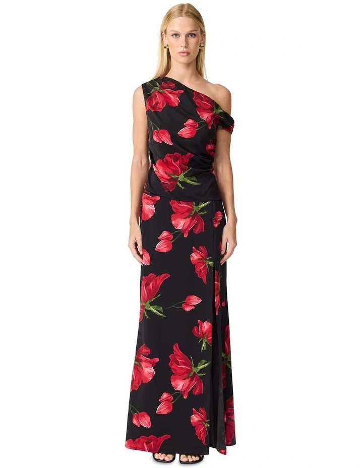 Valetta Asymmetric Top in Black and red image 1