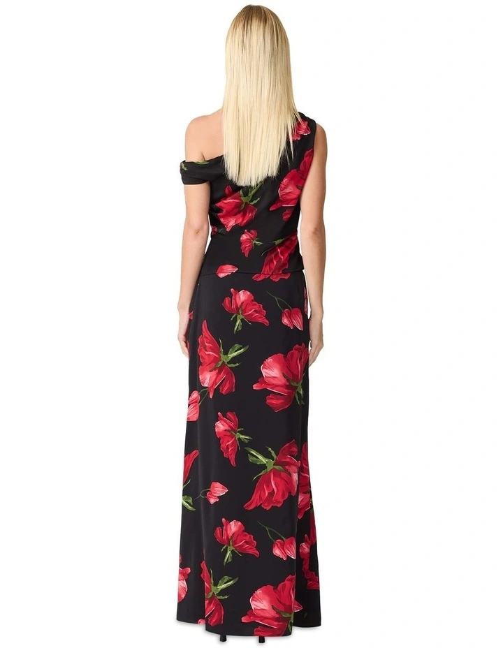 Valetta Asymmetric Top in Black and red image 2