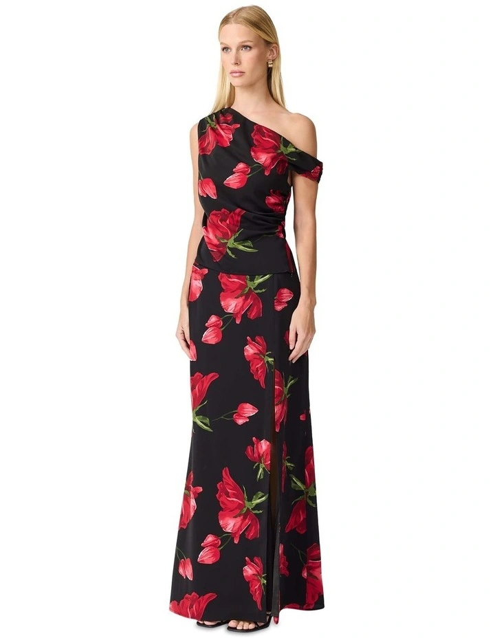 Valetta Asymmetric Top in Black and red image 3