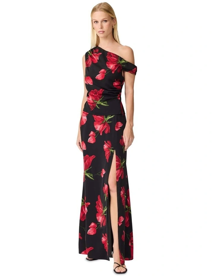 Valetta Asymmetric Top in Black and red image 4