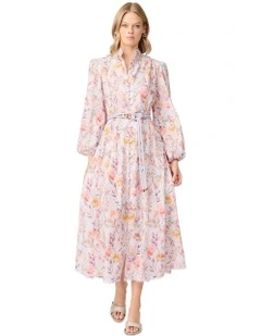 Ines Midi Shirt Dress in Purple