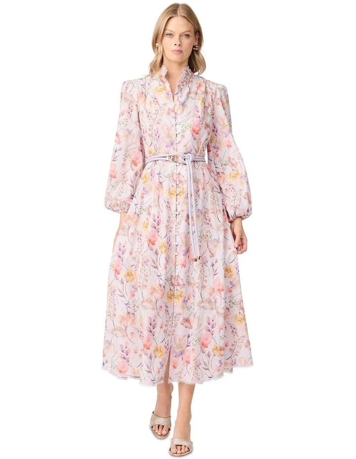 Ines Midi Shirt Dress in Purple image 1