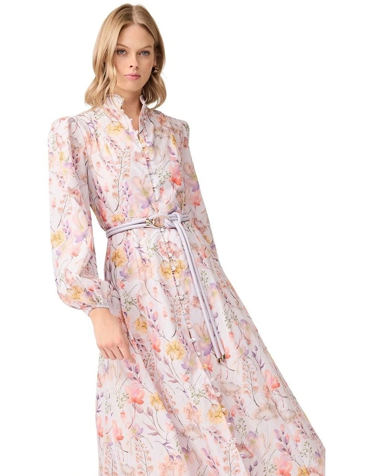 Ines Midi Shirt Dress in Purple image 4
