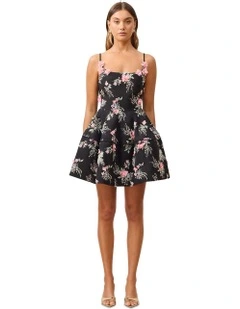 Gaia Mini Dress in Black Multi