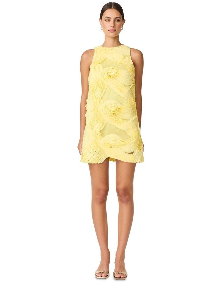 Asher Mini Shift Dress in Yellow image 1