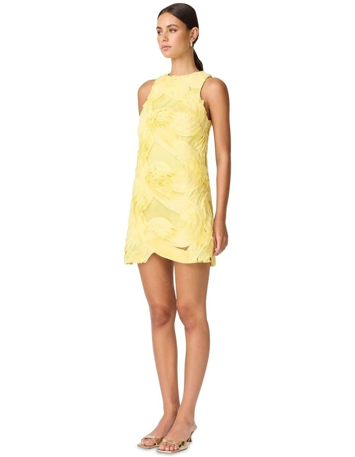 Asher Mini Shift Dress in Yellow image 3
