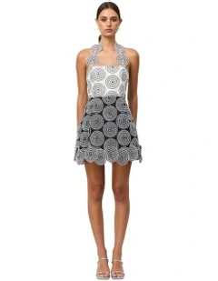 Lia Halter Neck Mini in Black/White