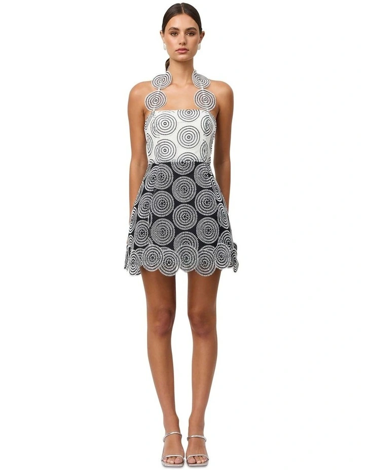 Lia Halter Neck Mini in Black/White image 1
