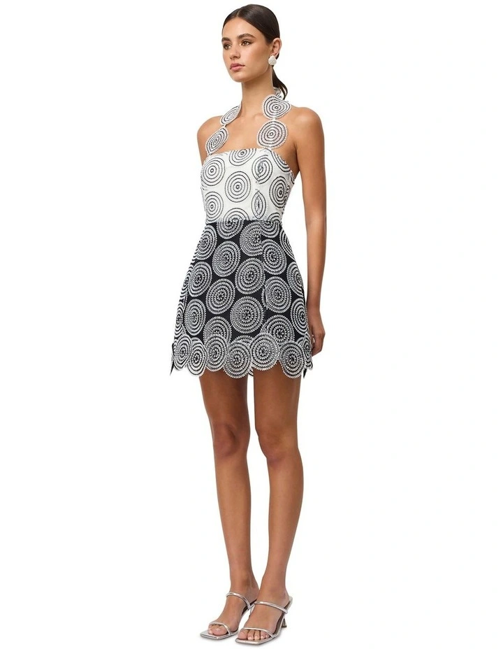 Lia Halter Neck Mini in Black/White image 3