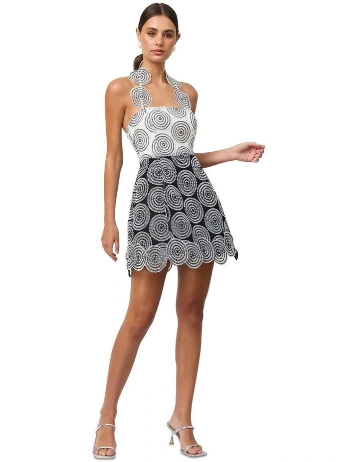 Lia Halter Neck Mini in Black/White image 4