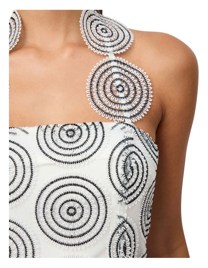 Lia Halter Neck Mini in Black/White image 5