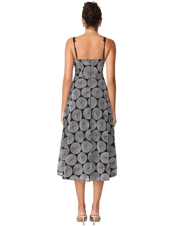 Lia Midi Dress in Black/White image 2