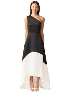 Sorrel Gown Dress in Black/White
