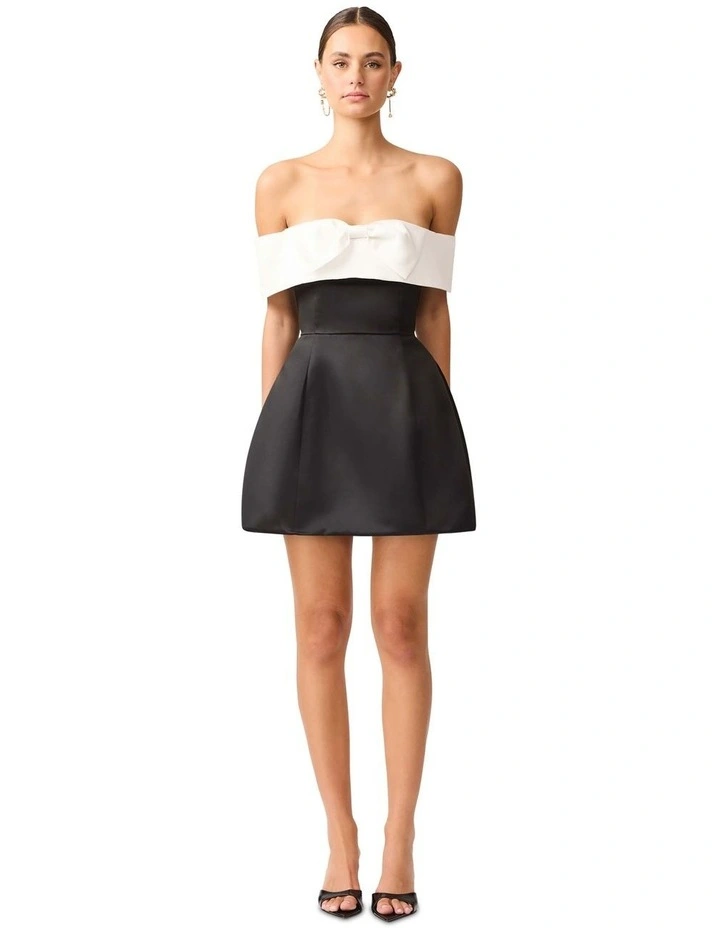 Sorrel Off Shoulder Mini Dress in Black/White image 1