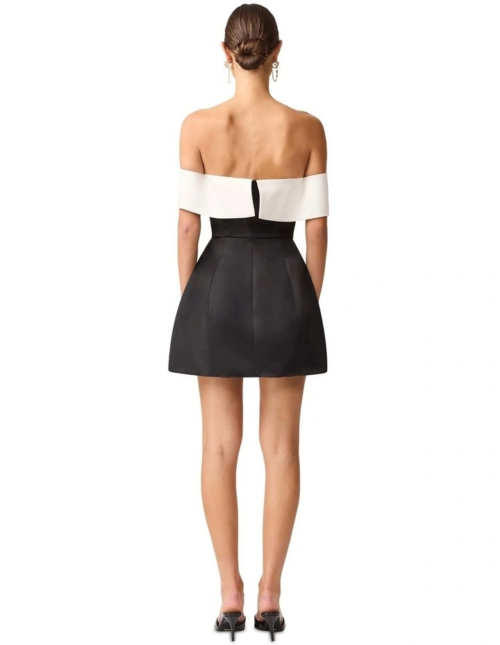 Sorrel Off Shoulder Mini Dress in Black/White image 2