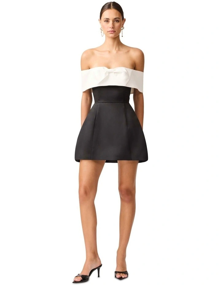 Sorrel Off Shoulder Mini Dress in Black/White image 4