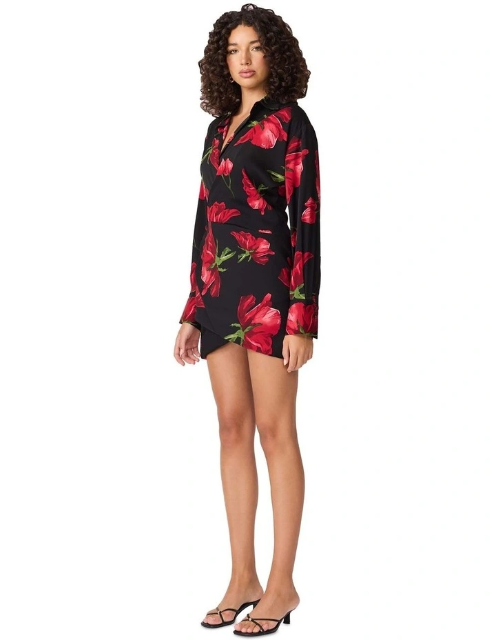 Valetta Shirt Dress in Red image 3