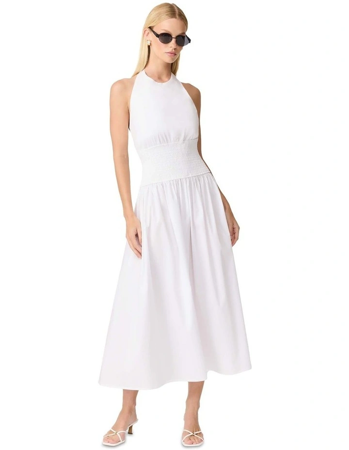 Belle Midi Dress in White image 4