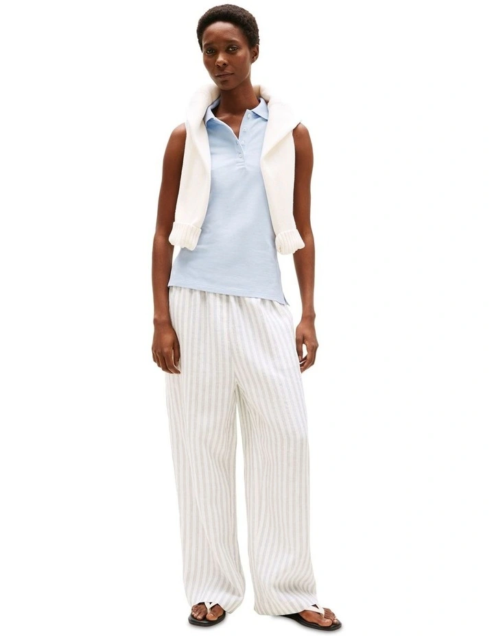 1985 Slim Fit Sleeveless Polo Shirt in Blue image 4