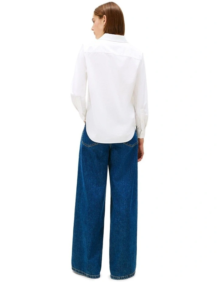 Relaxed Oxford Shirt in White image 2