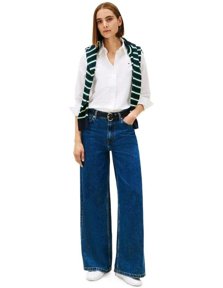 Relaxed Oxford Shirt in White image 4