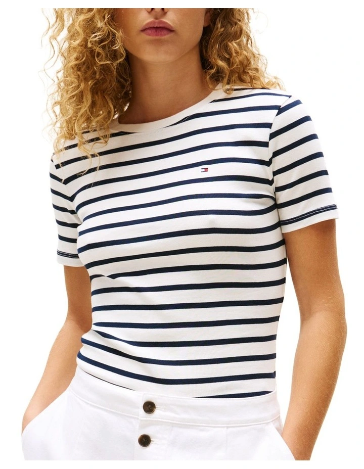 Cody Slim Crew Neck T-shirt in Navy image 1