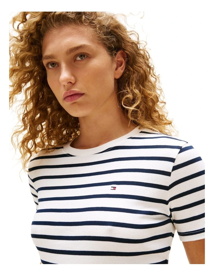 Cody Slim Crew Neck T-shirt in Navy image 3