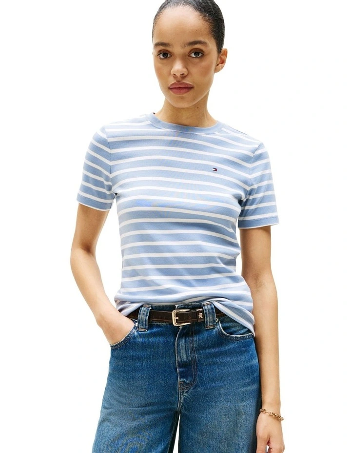 Cody Slim Crew Neck T-Shirt in Blue image 1