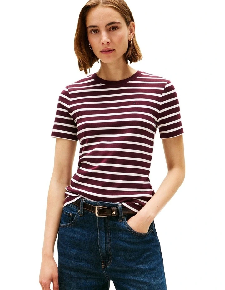 Cody Slim Crew Neck T-shirt in Red image 1