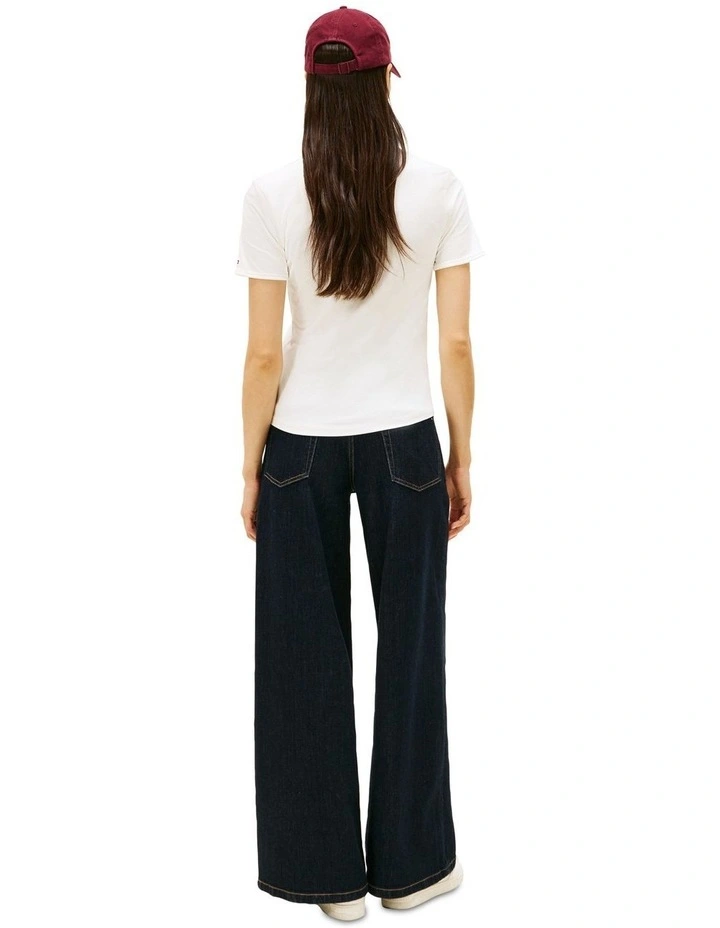 Slim Varsity Crest Tee in White image 2