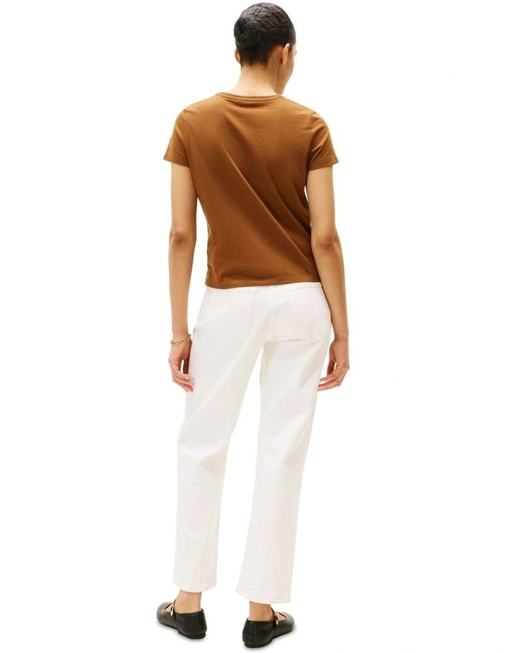 Textured Logo T-Shirt in Brown image 2