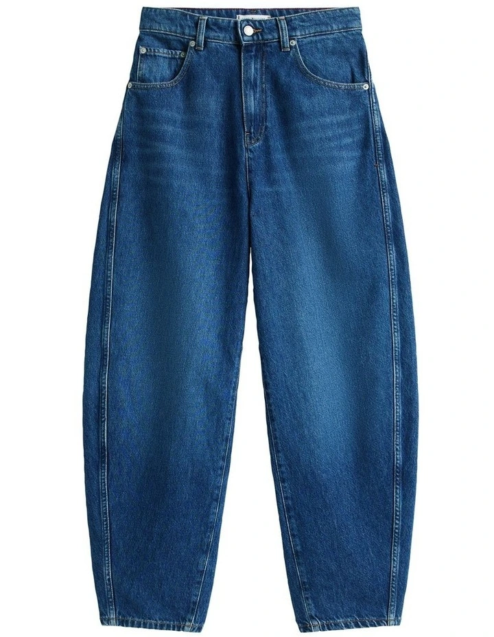 High Rise Balloon Leg Loose Jeans in Blue image 6