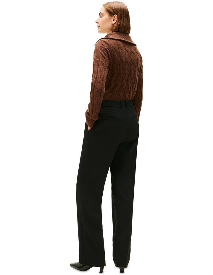 Relaxed Straight Leg Trousers in Black image 2