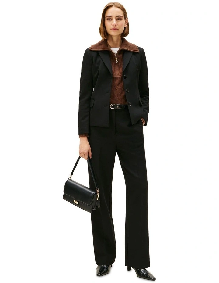 Relaxed Straight Leg Trousers in Black image 4