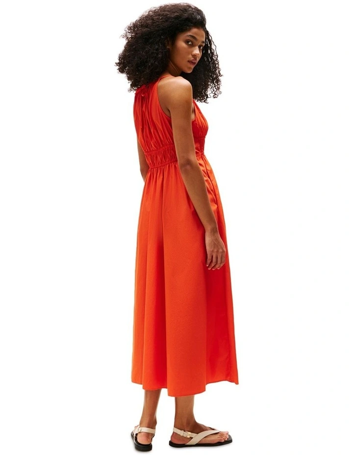 Smock Scoop Neck Maxi Dress in Orange image 2