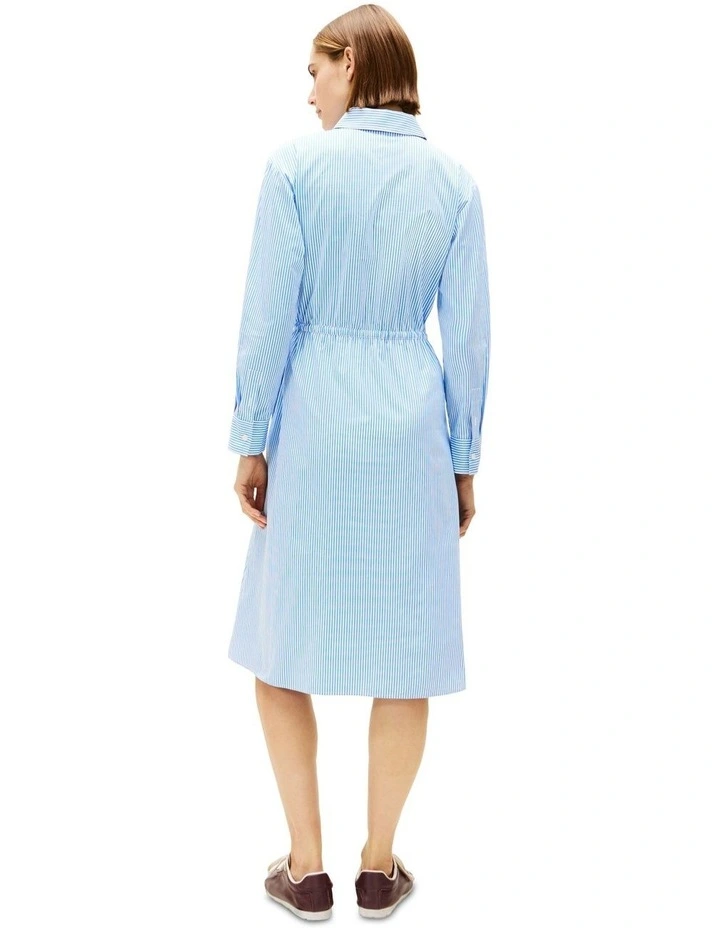 Banker Stripe Shirt Dress in Blue image 2