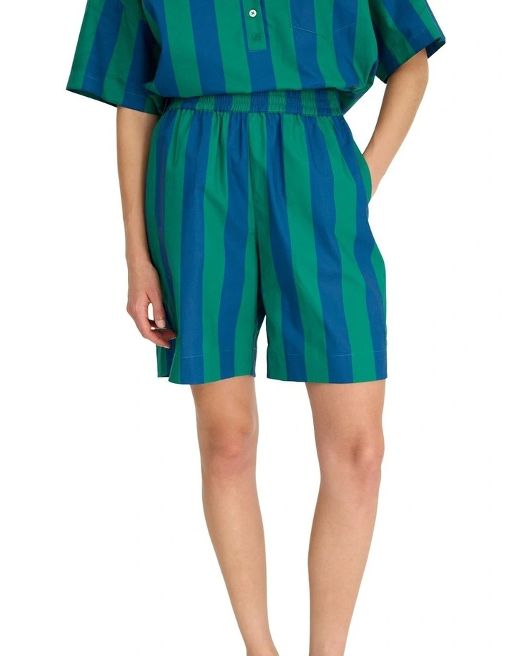 Chiara Mid Length Stripe Shorts in Green image 5