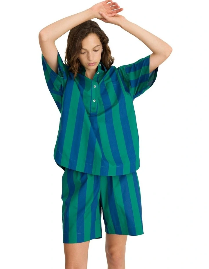 Chiara Mid Length Stripe Shorts in Green image 6