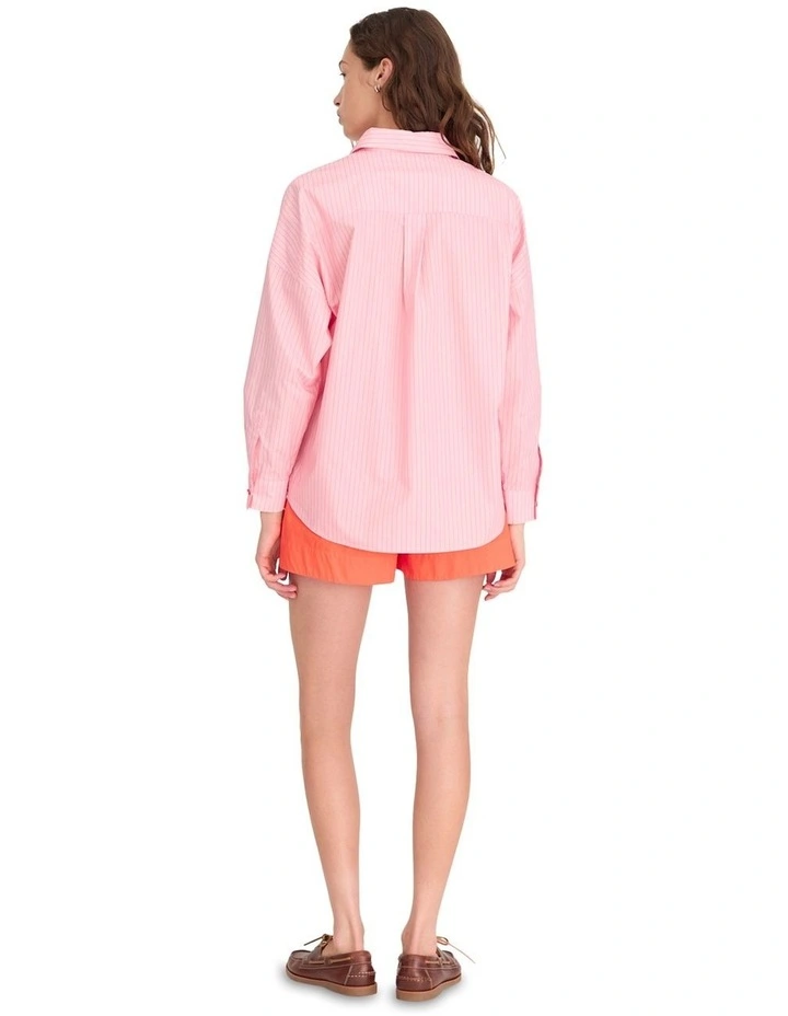 Chiara Pinstripe Long Sleeve Shirt in Pink image 2