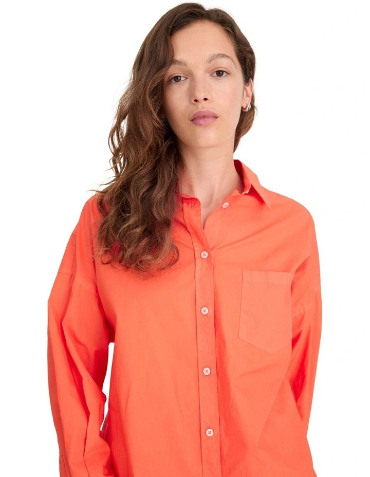 Chiara Classic Long Sleeve Shirt in Orange image 1