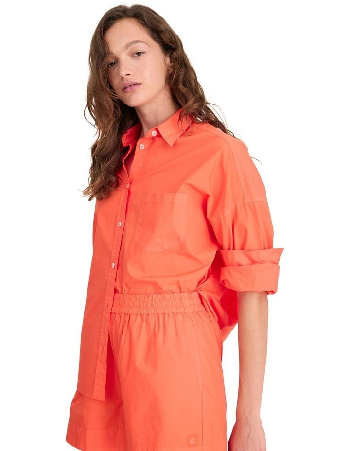 Chiara Classic Long Sleeve Shirt in Orange image 3