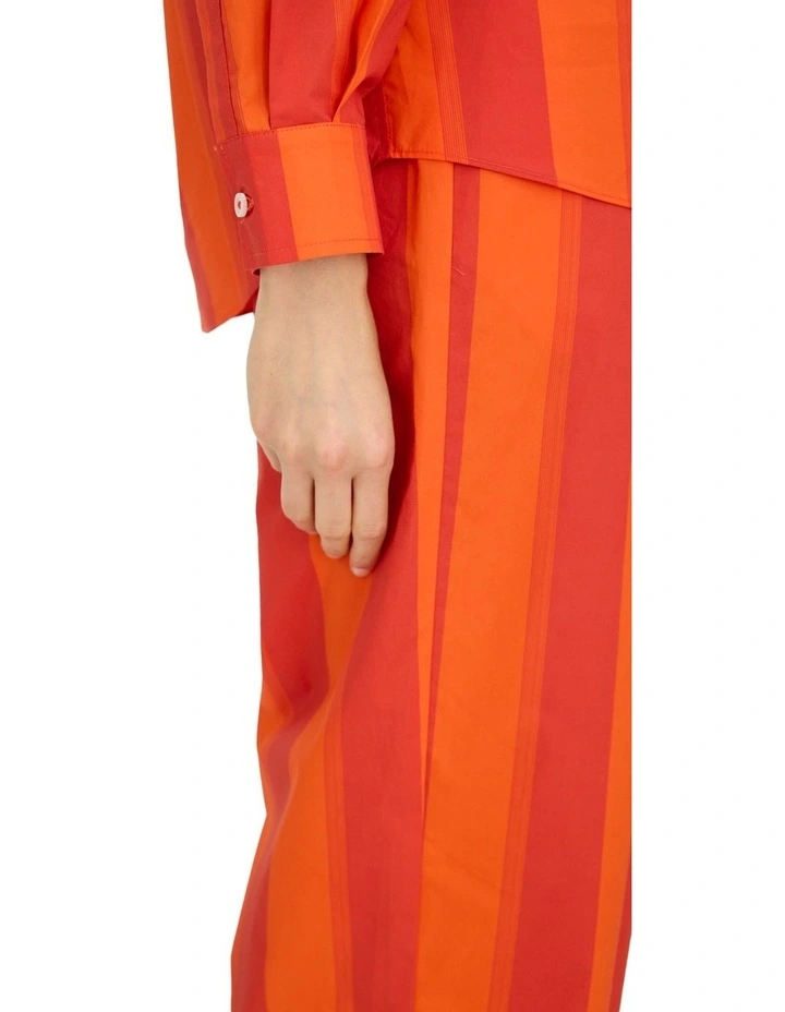 Chiara Long Sleeve Stripes Shirt in Orange image 4