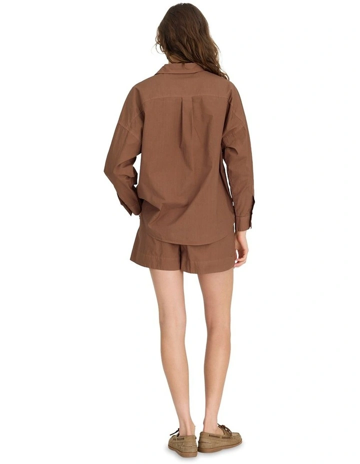 Chiara Classic Long Sleeve Shirt in Brown image 2