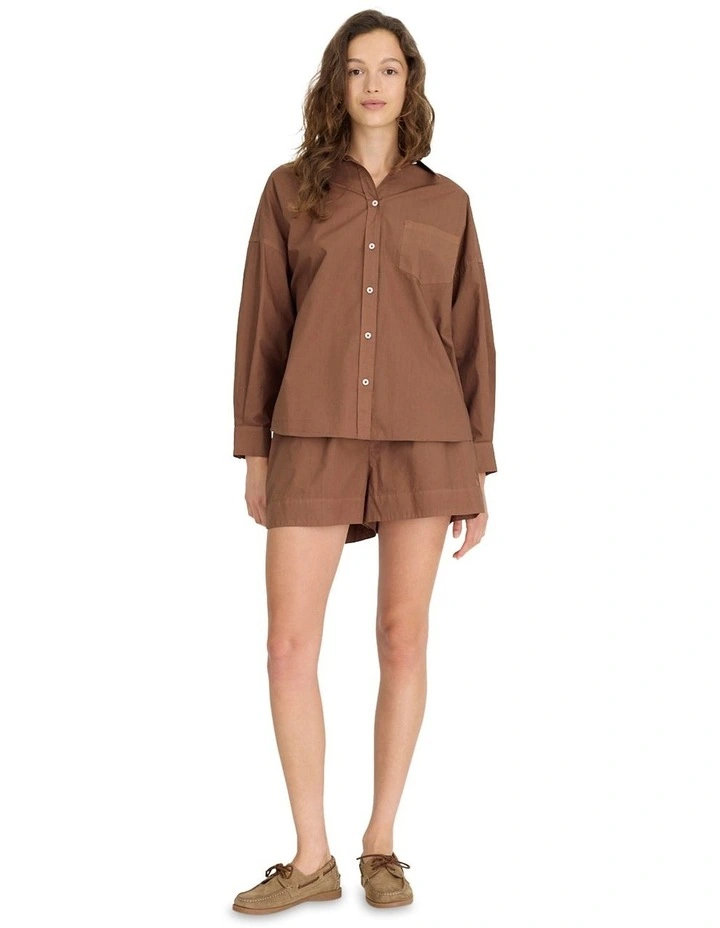 Chiara Classic Long Sleeve Shirt in Brown image 3