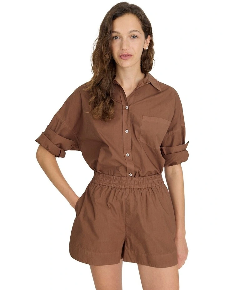 Chiara Classic Long Sleeve Shirt in Brown image 4