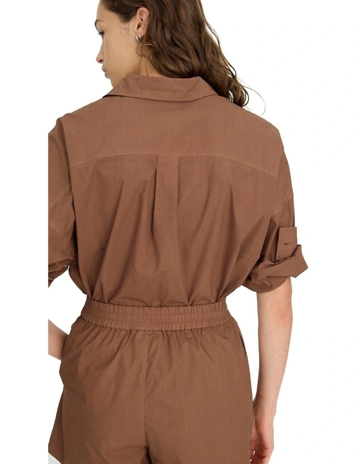 Chiara Classic Long Sleeve Shirt in Brown image 5