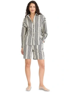 Chiara Open Yoke Shirt in Black